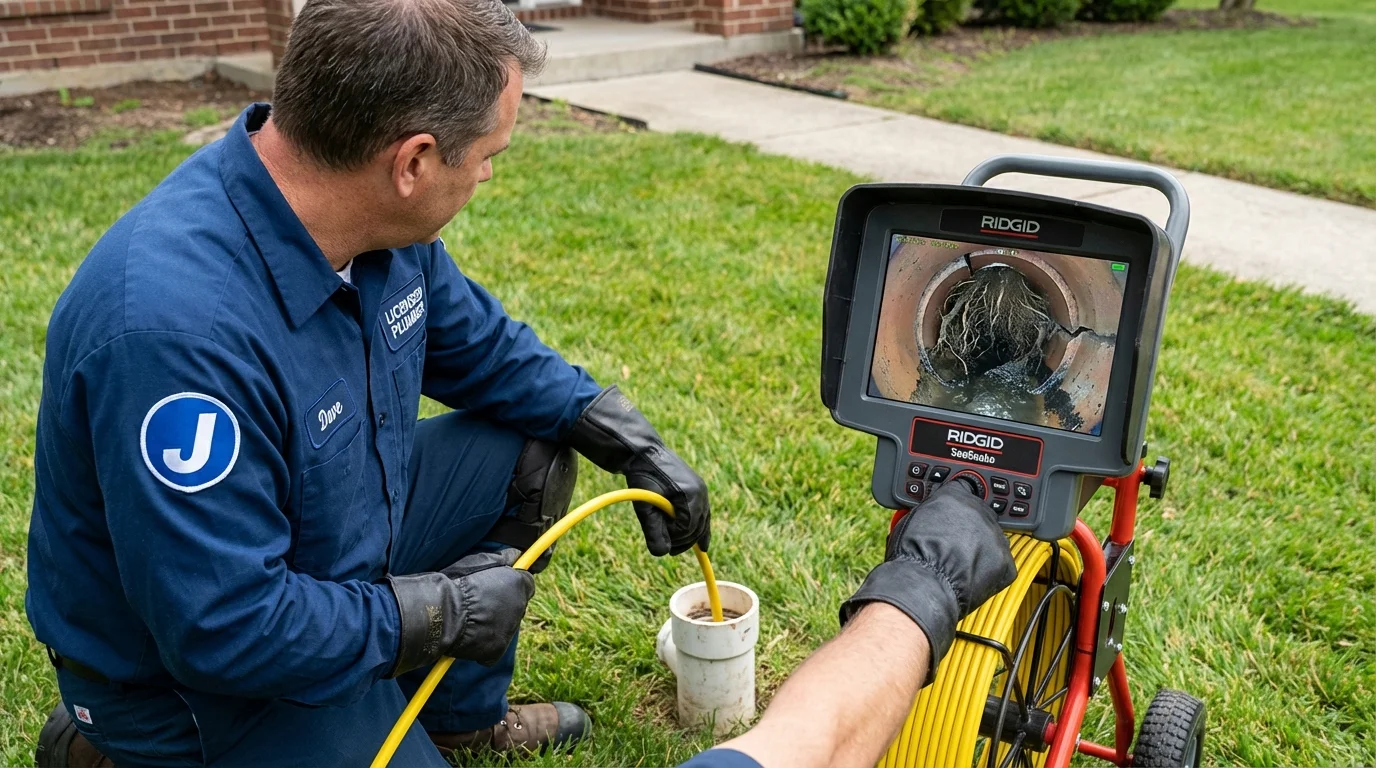 Sewer camera inspection being performed by Johns Plumbing LLC in Bridgeport